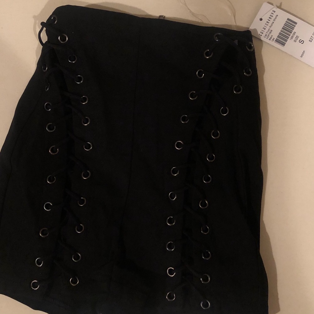 Black High Waisted Lace Up Shorts